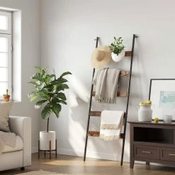 VASAGLE Handtuchleiter »LLS011B01«, Handtuchregal, Leiterregal, Anlehnregal mit 5 Sprossen, 65 cm breit, Industrie-Design -Vasagleaus Geschaft 000cc255 c2a0 4b09 9006 bc875db1d2fc