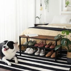 VASAGLE Schuhbank »LBS73 LBS74 LBS078«, Schuhregal mit Sitzfläche, Schuhablage, Flur, verschiedene Größen, vintage Grau -Vasagleaus Geschaft 003ddd0f 6910 4629 b571 723fafae053b