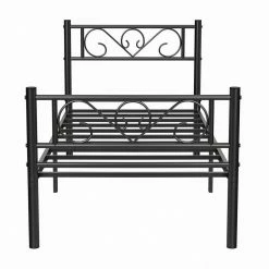 VASAGLE Metallbett »RMB061 RMB063«, Einzelbett, Doppelbett, mit Lattenrost und Bettgestell, für kleine Räume, Gästebett Schwarz, Wei&szlig; -Vasagleaus Geschaft 01ecbc2c 6af0 4544 bea0 51f3300c977b