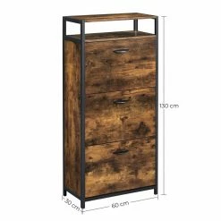 VASAGLE Schuhschrank »LBS101B01« Schuhregal, mit 3 Klappen, Schuhablage, für 15-18 Paar Schuhe, vintage -Vasagleaus Geschaft 02202041 feef 4755 a3b4 9bc609d623ae