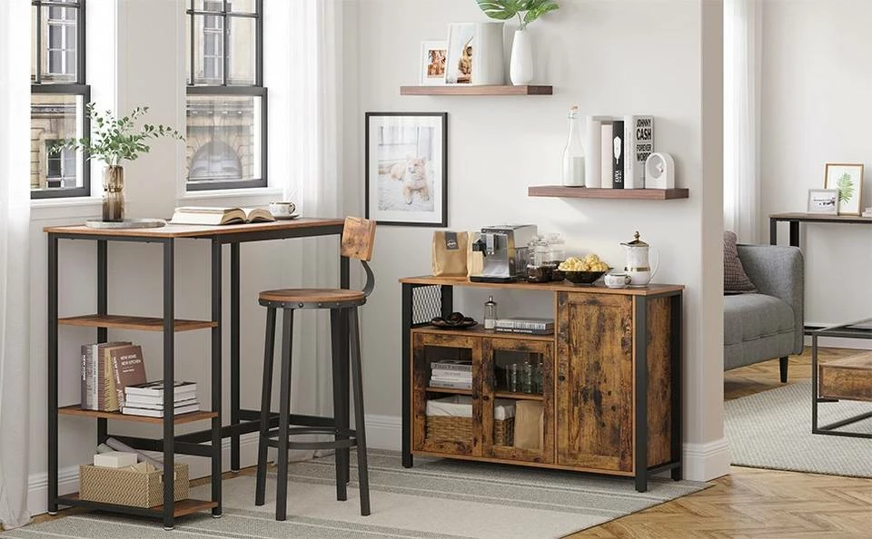 VASAGLE Sideboard »LSC096B01«, Küchenschrank, Aufbewahrungsschrank, mit 3 Türen, Breite 110 cm, für Wohnzimmer, Küche, Esszimmer, vintage 7 VASAGLE Sideboard »LSC096B01«, Küchenschrank, Aufbewahrungsschrank, mit 3 Türen, Breite 110 cm, für Wohnzimmer, Küche, Esszimmer, vintage – Bild 5