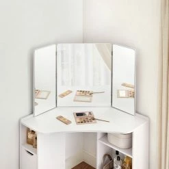 VASAGLE Schminktisch »RDT121T10«, Eckschminktisch, Frisiertisch,3-teiliger Klap pspiegel, 2 Schubladen, 3 offene Fächer 12 VASAGLE Schminktisch »RDT121T10«, Eckschminktisch, Frisiertisch,3-teiliger Klap pspiegel, 2 Schubladen, 3 offene Fächer -Vasagleaus Geschaft 06b92f03 2f12 4c9c b584 4e41e599b556