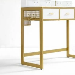 VASAGLE Schminktisch »RVT014A10 RVT014B01«, Frisiertisch, Kosmetiktisch mit Hocker, 10 LED-Glühbirnen, einstellbare Helligkeit Vintagebraun-Schwarz, Weiß-gold 34 VASAGLE Schminktisch »RVT014A10 RVT014B01«, Frisiertisch, Kosmetiktisch mit Hocker, 10 LED-Glühbirnen, einstellbare Helligkeit Vintagebraun-Schwarz, Weiß-gold -Vasagleaus Geschaft 078160cc 71a6 4f7b 9ce4 577639eeb9f6