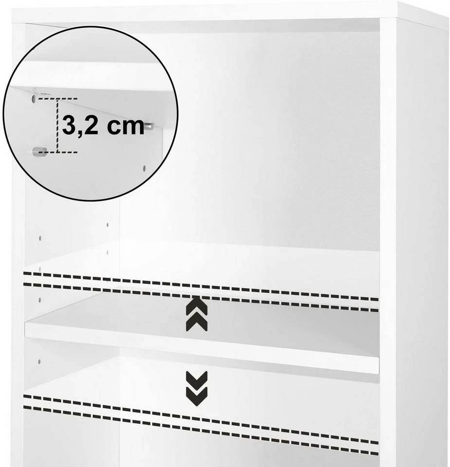 VASAGLE Bücherregal »LBC104W«, Standregal, Bücherschrank, weiß 5 VASAGLE Bücherregal »LBC104W«, Standregal, Bücherschrank, weiß – Bild 3