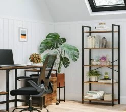 VASAGLE Bücherregal »LLS061B01 LLS60BX LLS060B02 LLS062B01«, Standregal, Stahlgestell, Büro und Flur, Industrie-Design Greige-schwarz, Vintage -Vasagleaus Geschaft 07fe47f3 582e 4a2a 8bca e87458030e6c