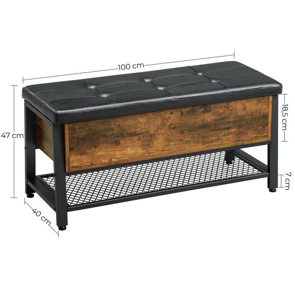 VASAGLE Sitzbank »LSB47BX LSB047B03«, Sitzbank, Eisen, vintage Haselnussbraun 12 VASAGLE Sitzbank »LSB47BX LSB047B03«, Sitzbank, Eisen, vintage Haselnussbraun – Bild 10