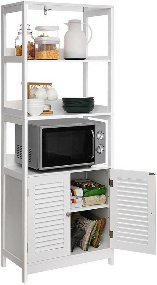 VASAGLE Badkommode »BBC82WT«, Badschrank, Bücherregal, 60 x 32,5 x 154 cm, mattweiß 7 VASAGLE Badkommode »BBC82WT«, Badschrank, Bücherregal, 60 x 32,5 x 154 cm, mattweiß – Bild 5