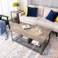 VASAGLE Couchtisch »LCT61«, Fernsehtisch mit großer Ablage, rautenförmiges Gitter, schwarzes Gestell, 106,2 x 60,2 x 45 cm Grau, Vintage 25 VASAGLE Couchtisch »LCT61«, Fernsehtisch mit großer Ablage, rautenförmiges Gitter, schwarzes Gestell, 106,2 x 60,2 x 45 cm Grau, Vintage -Vasagleaus Geschaft 08ae6bd0 8070 44be bd4b eb5e58eaa0db