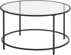 VASAGLE Couchtisch »LGT21G«, Beistelltisch, Glastisch, Sofatisch mit Metallgestell, Hartglas, Ø 84 cm, rund, stabil Gold, Schwarz 39 VASAGLE Couchtisch »LGT21G«, Beistelltisch, Glastisch, Sofatisch mit Metallgestell, Hartglas, Ø 84 cm, rund, stabil Gold, Schwarz -Vasagleaus Geschaft 08c19b87 6567 46f2 bff8 c34da16188f8