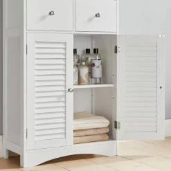 VASAGLE Badkommode »BBC145W01«, Kommode mit 2 Türen, 2 Schubladen, Hoch 108 cm, verstellbare Regalebene, skandinavischer Stil, weiß -Vasagleaus Geschaft 0910f2eb 9fd0 4cca a282 dd57f71f2e52