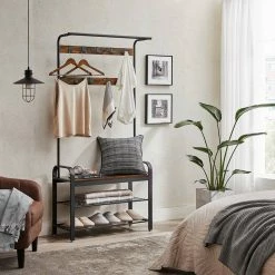VASAGLE Garderobenständer »HSR400B01«, Garderobe, Schuhregal, mit Sitzfläche und 9 abnehmbaren Haken, 2 Gitterablagen 11 VASAGLE Garderobenständer »HSR400B01«, Garderobe, Schuhregal, mit Sitzfläche und 9 abnehmbaren Haken, 2 Gitterablagen -Vasagleaus Geschaft 0b05cb6c 678d 4efa a154 63c8c36002be