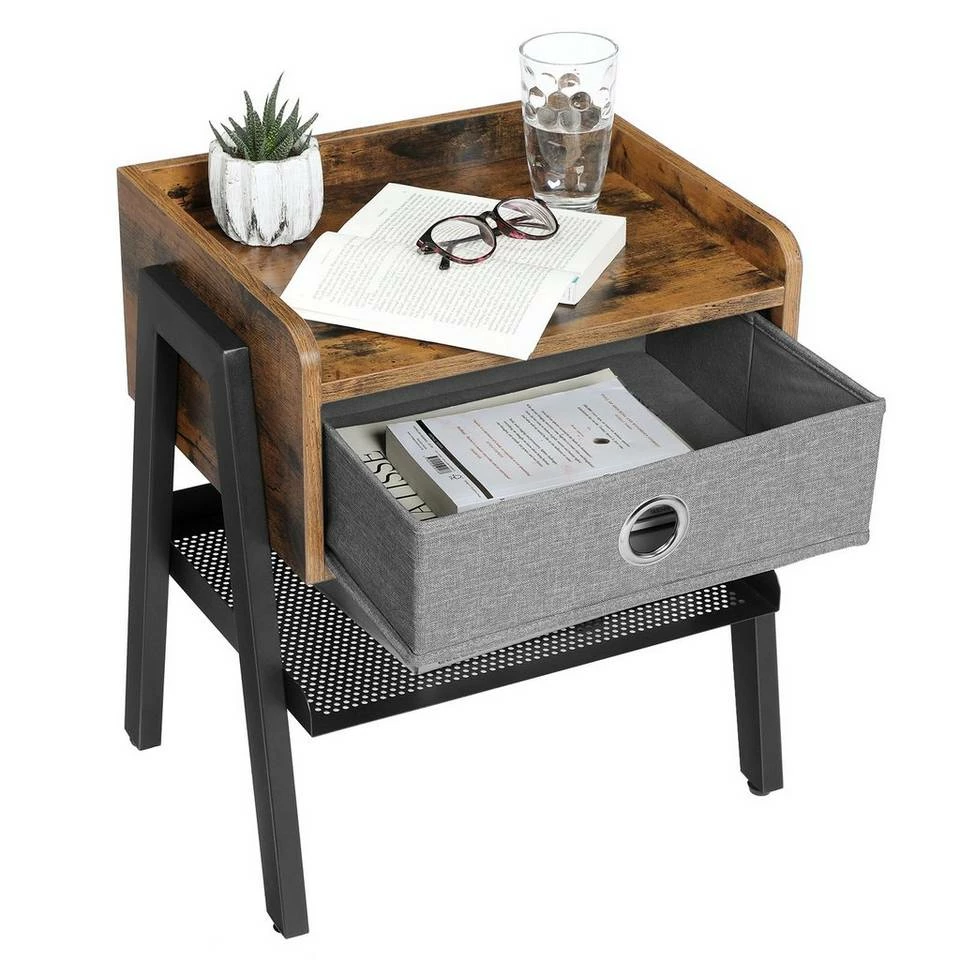 VASAGLE Nachttisch »LET64X«, Beistelltisch, Nachtschrank, Ablage mit herausnehmbarer Stoffschublade 9 VASAGLE Nachttisch »LET64X«, Beistelltisch, Nachtschrank, Ablage mit herausnehmbarer Stoffschublade – Bild 7