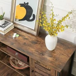 VASAGLE Lowboard »LTV43BX / MB«, TV-schrank, Fernsehtisch, mit 2 Schränken und 2 Regalebenen, 110 x 40 x 50 cm, Industrie-Design Greige-Schwarz, Vintage -Vasagleaus Geschaft 0d8be853 2f28 45ce bdd2 712db162f0d1