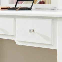 VASAGLE Schminktisch »RDT175W01«, Frisiertisch, Kosmetiktisch mit gepolsterter Hocker, 5 Schubladen, weiß -Vasagleaus Geschaft 0fbb1348 35f5 40d3 9590 a64a18adc91b