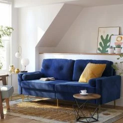 VASAGLE 3-Sitzer »LCS001«, Bezug aus Samt, Metallbeine, Klassisch bis modern, einfacher Aufbau, 183 x 78 x 88 cm Blau, Grau, Petrolfarben, Rosa -Vasagleaus Geschaft 105bead8 e8de 430c a4c6 cdd5de8a0cee