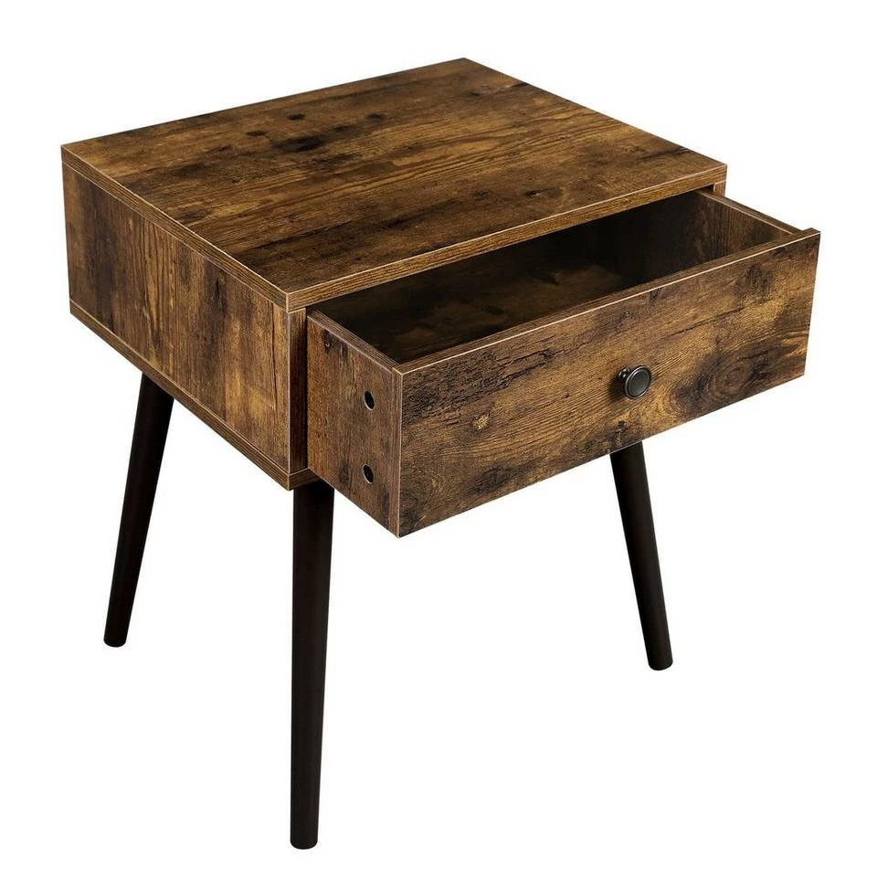 VASAGLE Beistelltisch »LET176B01«, Nachttisch, mit Schublade und schrägen Beinen, vintage 10 VASAGLE Beistelltisch »LET176B01«, Nachttisch, mit Schublade und schrägen Beinen, vintage – Bild 8