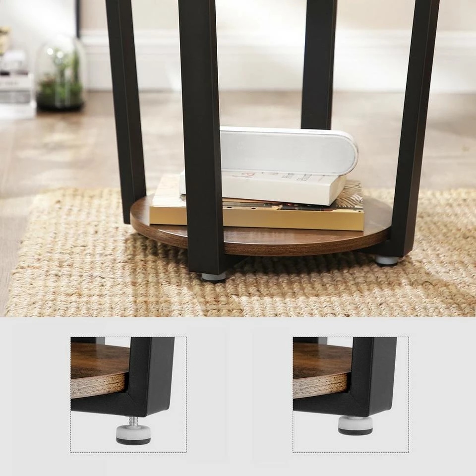 VASAGLE Beistelltisch »LET57X«, Nachttisch, Kaffeetisch, Runder Sofatisch, vintage 6 VASAGLE Beistelltisch »LET57X«, Nachttisch, Kaffeetisch, Runder Sofatisch, vintage – Bild 4