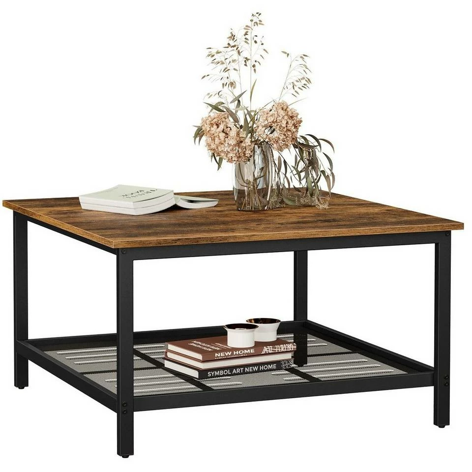 VASAGLE Couchtisch »LCT065B01«, Kaffeetisch, aus Stahl, mit Gitterablage, vintage 3 VASAGLE Couchtisch »LCT065B01«, Kaffeetisch, aus Stahl, mit Gitterablage, vintage