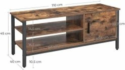 VASAGLE Lowboard »LTV42BX«, TV-schrank, für Fernseher bis 48 Zoll, vintage -Vasagleaus Geschaft 15ebe2ac 20e5 4984 801c b618ea99aa22