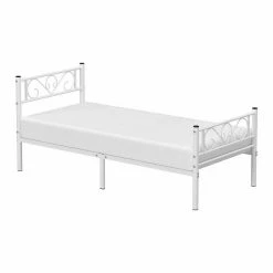 VASAGLE Metallbett »RMB061 RMB063«, Einzelbett, Doppelbett, mit Lattenrost und Bettgestell, für kleine Räume, Gästebett Schwarz, Wei&szlig; -Vasagleaus Geschaft 1621983f a233 493d 8c45 6298d6aa90db