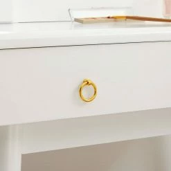 VASAGLE Schminktisch »RDT173W01«, Frisiertisch,Kosmetiktisch mit 10 Glühbirnen und gepolsterter Hocker, Massivholzbeinen -Vasagleaus Geschaft 1640fd8f 8bd9 485a b275 2deb2d21ec36