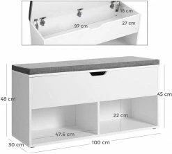 VASAGLE Schuhbank »LHS21WT«, Sitzbank, 2 offene Fächer, weiß 13 VASAGLE Schuhbank »LHS21WT«, Sitzbank, 2 offene Fächer, weiß -Vasagleaus Geschaft 16c1e244 4d41 4aad 85b3 b26c401ac3fd