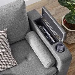 VASAGLE Schlafsofa »LCS801«, Bettsofa mit Stauraum, Ecksofa, mit Becherhalter, einfache Montage, 223 x 142 x 88 cm (L x B x H), modern Dunkelgrau, Hellgrau -Vasagleaus Geschaft 17478e5e ee1b 4b04 9d35 163a0dd3a6db