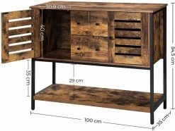 VASAGLE Sideboard »LSC082B01«, Kommode mit 2 Schubladen und Ablage, aus Metallrahmen, Holzoptik, stabil, vintage -Vasagleaus Geschaft 1780a48a cd37 411f 9730 523f8883d76e