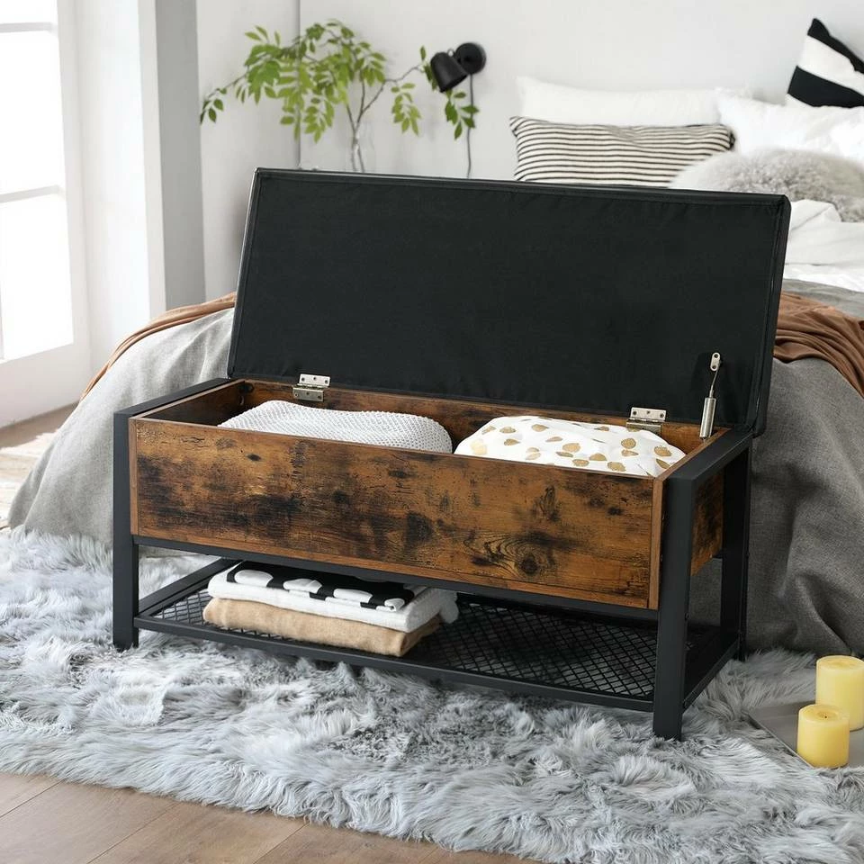 VASAGLE Sitzbank »LSB47BX LSB047B03«, Sitzbank, Eisen, vintage Haselnussbraun 4 VASAGLE Sitzbank »LSB47BX LSB047B03«, Sitzbank, Eisen, vintage Haselnussbraun – Bild 2