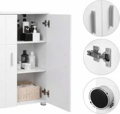 VASAGLE Kommode »BBK42WT«, Badezimmerschrank, Beistellschrank, Flurschrank, weiß -Vasagleaus Geschaft 1bb82c3f bb11 4791 877c ce6a709703e8