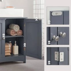 VASAGLE Waschbeckenunterschrank »BBC01WT BBC001G01« Unterschrank, 60 x 60 x 30 cm, Landhausstil Grau, Wei&szlig; -Vasagleaus Geschaft 1c827ca2 1b71 4382 a4a9 b705c7b4bc1a