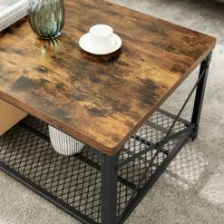 VASAGLE Couchtisch »LCT070B01«, Sofatisch mit Gitterablage, Stahlgestell mit seitlichen X-Streben, bis 50 kg belastbar, stabil, vintage -Vasagleaus Geschaft 1c8d0d1b cbc4 46d8 87d3 001cf45f0f38