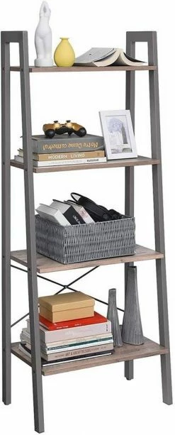 VASAGLE Standregal »LLS44MG LLS44X LLS45X«, Bücherregal, Leiterregal mit 4 Ebenen, vintage Grau -Vasagleaus Geschaft 1cc2024c fe45 4bd8 beed 2ce808773f2a