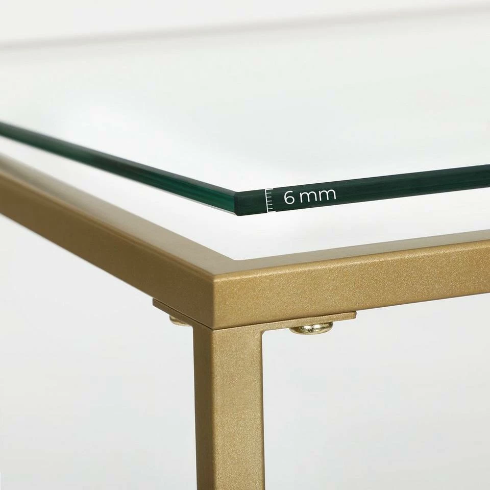 VASAGLE Beistelltisch »LGT030W01 LGT030A01«, Couchtisch mit 2 Ebenen, aus Hartglas, Gold-Transparent 7 VASAGLE Beistelltisch »LGT030W01 LGT030A01«, Couchtisch mit 2 Ebenen, aus Hartglas, Gold-Transparent – Bild 5