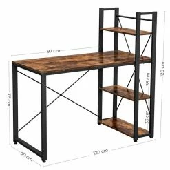 VASAGLE Schreibtisch »LWD48X«, Computertisch, 120 cm langer, Regalböden rechts oder links, Bürotisch, einfache Montage, stabil, Industrie-Design 15 VASAGLE Schreibtisch »LWD48X«, Computertisch, 120 cm langer, Regalböden rechts oder links, Bürotisch, einfache Montage, stabil, Industrie-Design -Vasagleaus Geschaft 1f7db96b 74dd 4562 8ca8 d0ea9ec862b5