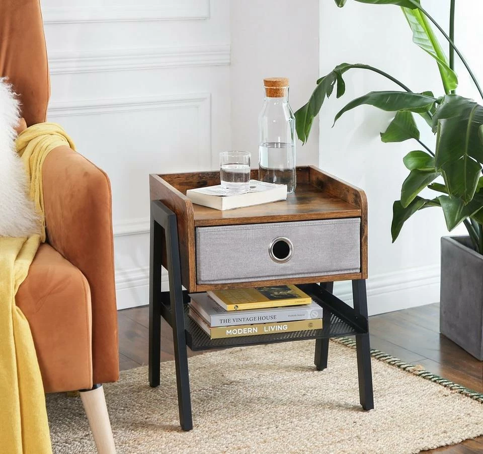 VASAGLE Nachttisch »LET64X«, Beistelltisch, Nachtschrank, Ablage mit herausnehmbarer Stoffschublade 3 VASAGLE Nachttisch »LET64X«, Beistelltisch, Nachtschrank, Ablage mit herausnehmbarer Stoffschublade