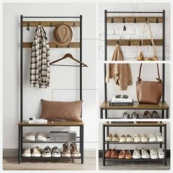 VASAGLE Garderobenständer »HSR41«, Kleiderständer mit Schuhablagen, vintage Grau, Walnussbraun 47 VASAGLE Garderobenständer »HSR41«, Kleiderständer mit Schuhablagen, vintage Grau, Walnussbraun -Vasagleaus Geschaft 20d53bc2 b52d 4179 a90e 9b67c84befdd