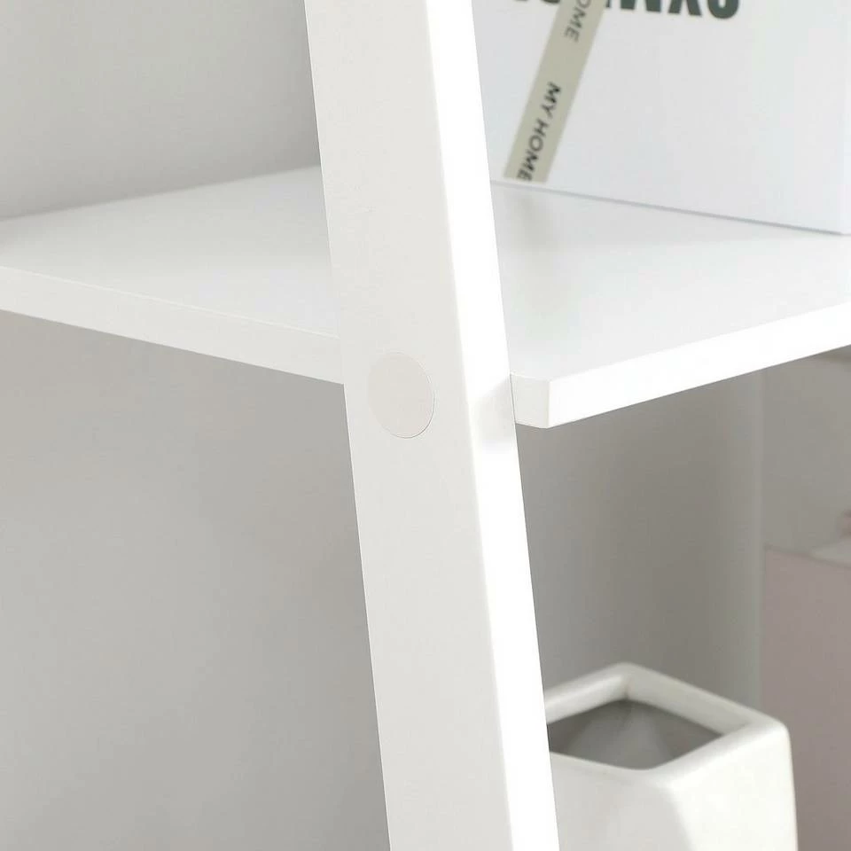 VASAGLE Standregal »LLS200N01 LLS200W01«, Bücherregal, Leiterregal mit 4 Ebenen Natur, Weiß 5 VASAGLE Standregal »LLS200N01 LLS200W01«, Bücherregal, Leiterregal mit 4 Ebenen Natur, Weiß – Bild 3