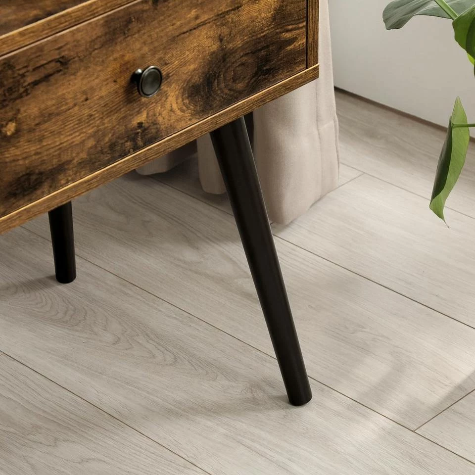 VASAGLE Beistelltisch »LET176B01«, Nachttisch, mit Schublade und schrägen Beinen, vintage 6 VASAGLE Beistelltisch »LET176B01«, Nachttisch, mit Schublade und schrägen Beinen, vintage – Bild 4