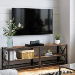 VASAGLE Lowboard »LTV094 / 095B01«, TV-Schrank, Fernsehtisch, TV-Regal, mit Ablagen, Stahlgestell, vintage -Vasagleaus Geschaft 23bbc042 c12c 4365 b103 d1a9a32b9162