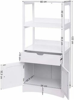 VASAGLE Badkommode »BBC64WT«, Badschrank, Badezimmerschrank, weiß -Vasagleaus Geschaft 24bea350 0614 43e4 9d2b 3af17240f83d