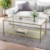 VASAGLE Couchtisch »LGT031A01«, Sofatisch, Beistelltisch, mit Hartglas und engmaschiger Gitterablage, aus Metallgestell, Gold-Transparent -Vasagleaus Geschaft 252e1da7 a9f7 4f86 9728 0fb109a81d72