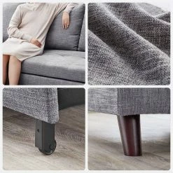 VASAGLE Schlafsofa »LCS801«, Bettsofa mit Stauraum, Ecksofa, mit Becherhalter, einfache Montage, 223 x 142 x 88 cm (L x B x H), modern Dunkelgrau, Hellgrau -Vasagleaus Geschaft 2621a5f1 f4b1 4b48 8370 9b60d44e25bb