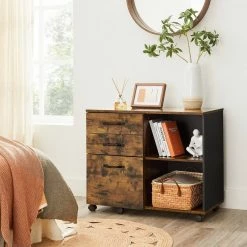 VASAGLE Aktenschrank »OFC041B01« Rollcontainer, frei beweglich, mit Rollen und 3 Schubladen, Druckerständer, vintage -Vasagleaus Geschaft 274e81f8 8621 4aed 844d 33aa21aaea09