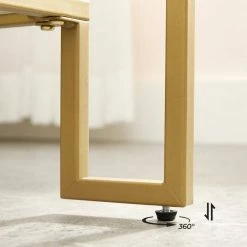 VASAGLE Couchtisch »LGT033A01«, Beistelltisch, 2 Ablagen aus Hartglas, Dekoration mit Stauraum, modernes Design, 100 x 55 x 45 cm, goldfarben -Vasagleaus Geschaft 28cb645b 23d3 45a8 96f7 38444c20c606