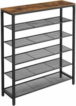 VASAGLE Schuhregal »LBS14 LBS15 LBS016«, Schuhablage mit Gitterebenen und großzügiger Oberfläche für Taschen, Metall, unterschiedliche Höhen, vintage Greige -Vasagleaus Geschaft 29bb4153 bab6 473e a8c5 e58476d6257b