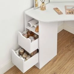 VASAGLE Schminktisch »RDT121T10«, Eckschminktisch, Frisiertisch,3-teiliger Klap pspiegel, 2 Schubladen, 3 offene Fächer 13 VASAGLE Schminktisch »RDT121T10«, Eckschminktisch, Frisiertisch,3-teiliger Klap pspiegel, 2 Schubladen, 3 offene Fächer -Vasagleaus Geschaft 2a1d6e19 b5c1 4e3c 9b3a 433b05e9f36c