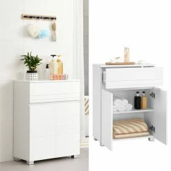 VASAGLE Badkommode »BBK140W01«, Badezimmerschrank, Sideboard mit Schublade, Badezimmer, Flur, 60 x 30 x 80 cm, weiß