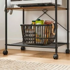 VASAGLE Servierwagen »KKS022B01«, Beistelltisch, Metallregal, Küchenhelfer, mit Rollen, 3 Ablagen, und 6 Haken, Vintage-Look -Vasagleaus Geschaft 2c1afc4e 5caf 41a6 ad8c 8a58b91f6305