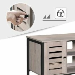 VASAGLE Lowboard »LTV43BX / MB«, TV-schrank, Fernsehtisch, mit 2 Schränken und 2 Regalebenen, 110 x 40 x 50 cm, Industrie-Design Greige-Schwarz, Vintage -Vasagleaus Geschaft 2c41effd 3af9 4f46 aab8 1a1ad6128f70